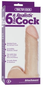 Vac-U-Lock Attachment - Realistic Cock 6" - Vibrant Vibes Australia - Quality Sex Toys - Great Prices - Sex Toys Australia