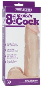 Vac-U-Lock Attachment - Realistic Cock 8" - Vibrant Vibes Australia - Quality Sex Toys - Great Prices - Sex Toys Australia