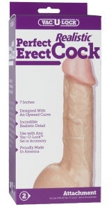 Vac-U-Lock Attachment - Perfect Realistic Erect Cock 7" - Vibrant Vibes Australia - Quality Sex Toys - Great Prices - Sex Toys Australia