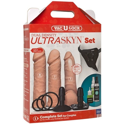 Vac-U-Lock Dual Density ULTRASKYN Set Vanilla - Vibrant Vibes Australia - Quality Sex Toys - Great Prices - Sex Toys Australia