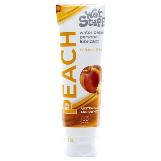 Wet Stuff Peach Water Based Flavoured Lubricant Tube 100g - Vibrant Vibes Australia - Quality Sex Toys - Great Prices - Sex Toys Australia