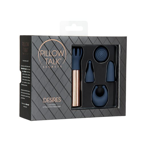 Pillow Talk® Secrets Desires 6-Piece Mini Massager Set - Navy - Vibrant Vibes Australia - Quality Sex Toys - Great Prices - Sex Toys Australia