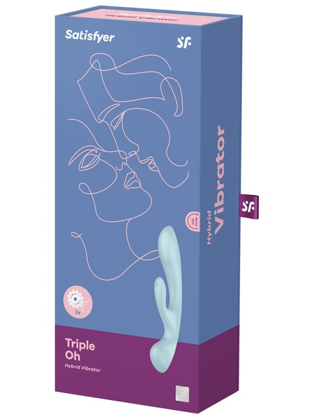 Satisfyer Triple Oh - Light Blue - Vibrant Vibes Australia - Quality Sex Toys - Great Prices - Sex Toys Australia