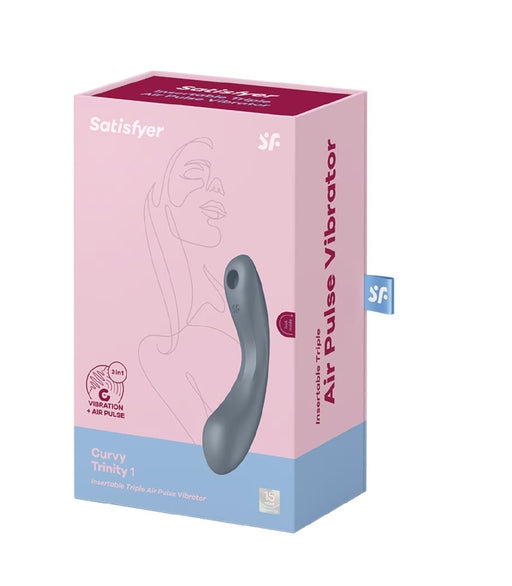 Satisfyer Curvy Trinity 1 Bluegrey - Vibrant Vibes Australia - Quality Sex Toys - Great Prices - Sex Toys Australia