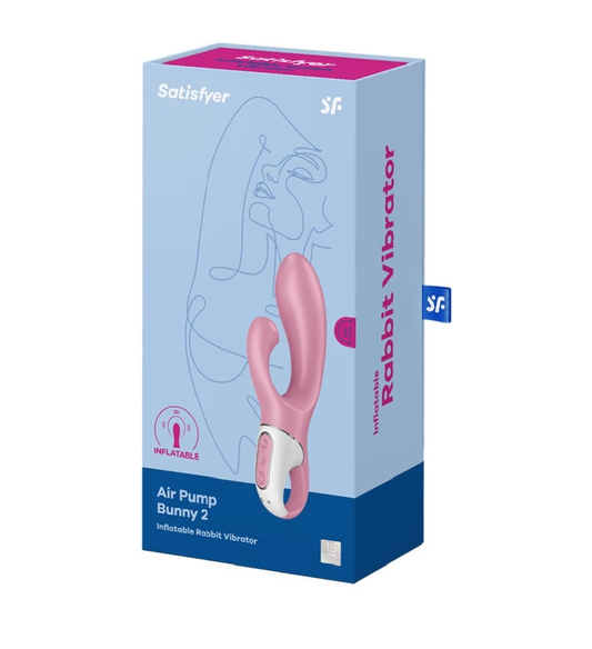 Satisfyer Air Pump Bunny 2 Light Red - Vibrant Vibes Australia - Quality Sex Toys - Great Prices - Sex Toys Australia