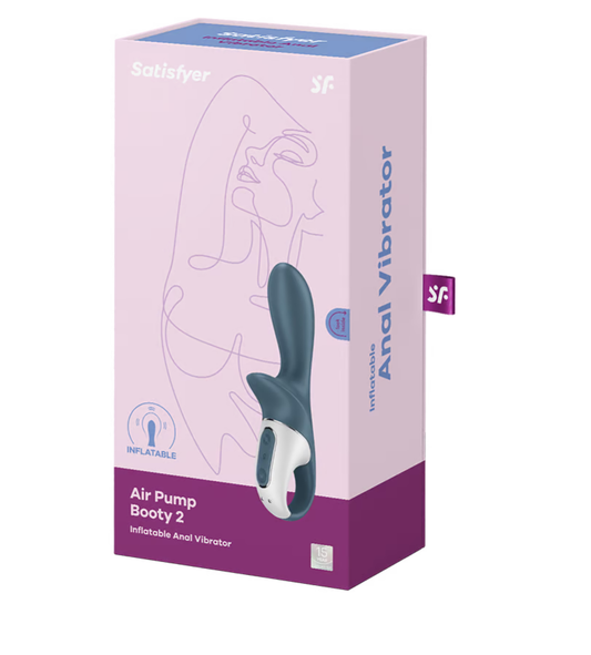 Satisfyer Air Pump Booty 2 Dark Grey - Vibrant Vibes Australia - Quality Sex Toys - Great Prices - Sex Toys Australia