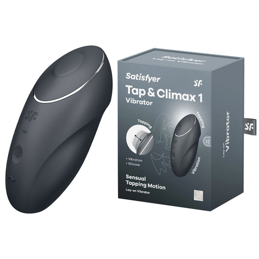 Satisfyer Tap & Climax 1 - Grey - Vibrant Vibes Australia - Quality Sex Toys - Great Prices - Sex Toys Australia