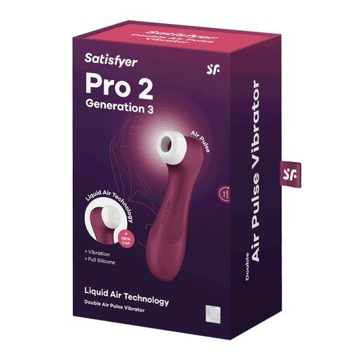 Satisfyer Pro 2 Generation 3 With Liquid Air - Wine Red - Vibrant Vibes Australia - Quality Sex Toys - Great Prices - Sex Toys Australia