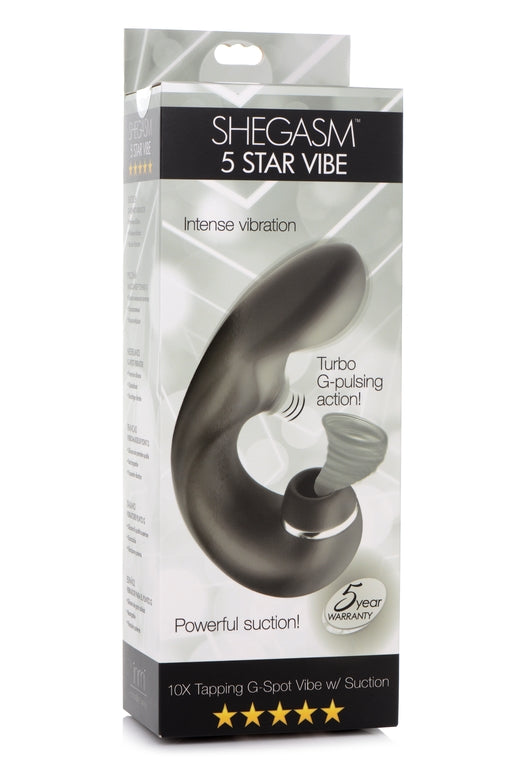 INMI Shegasm 5 Star Tapping G-Spot Vibe w/ Suction Black - Vibrant Vibes Australia - Quality Sex Toys - Great Prices - Sex Toys Australia