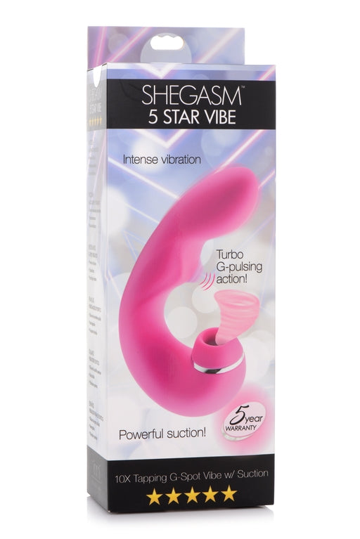 INMI Shegasm 5 Star Tapping G-Spot Vibe w/ Suction Pink - Vibrant Vibes Australia - Quality Sex Toys - Great Prices - Sex Toys Australia