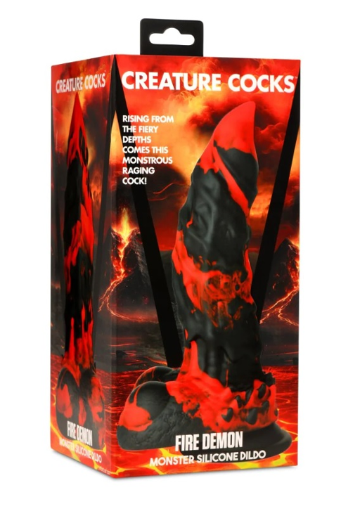 Creature Cocks Fire Demon Monster Silicone Dildo - Vibrant Vibes Australia - Quality Sex Toys - Great Prices - Sex Toys Australia