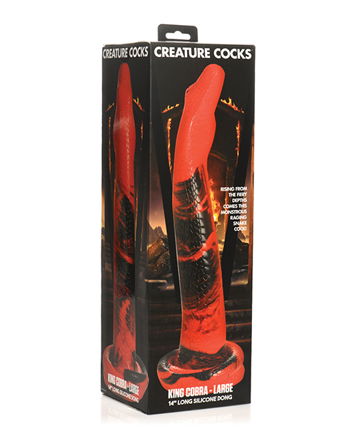 Creature Cocks King Cobra - Large 14" Long Silicone Dong - Vibrant Vibes Australia - Quality Sex Toys - Great Prices - Sex Toys Australia