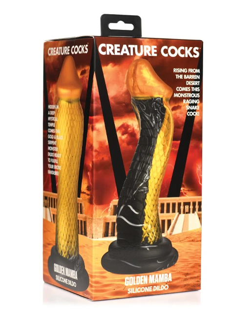 Creature Cocks Golden Snake Silicone Dildo - Vibrant Vibes Australia - Quality Sex Toys - Great Prices - Sex Toys Australia