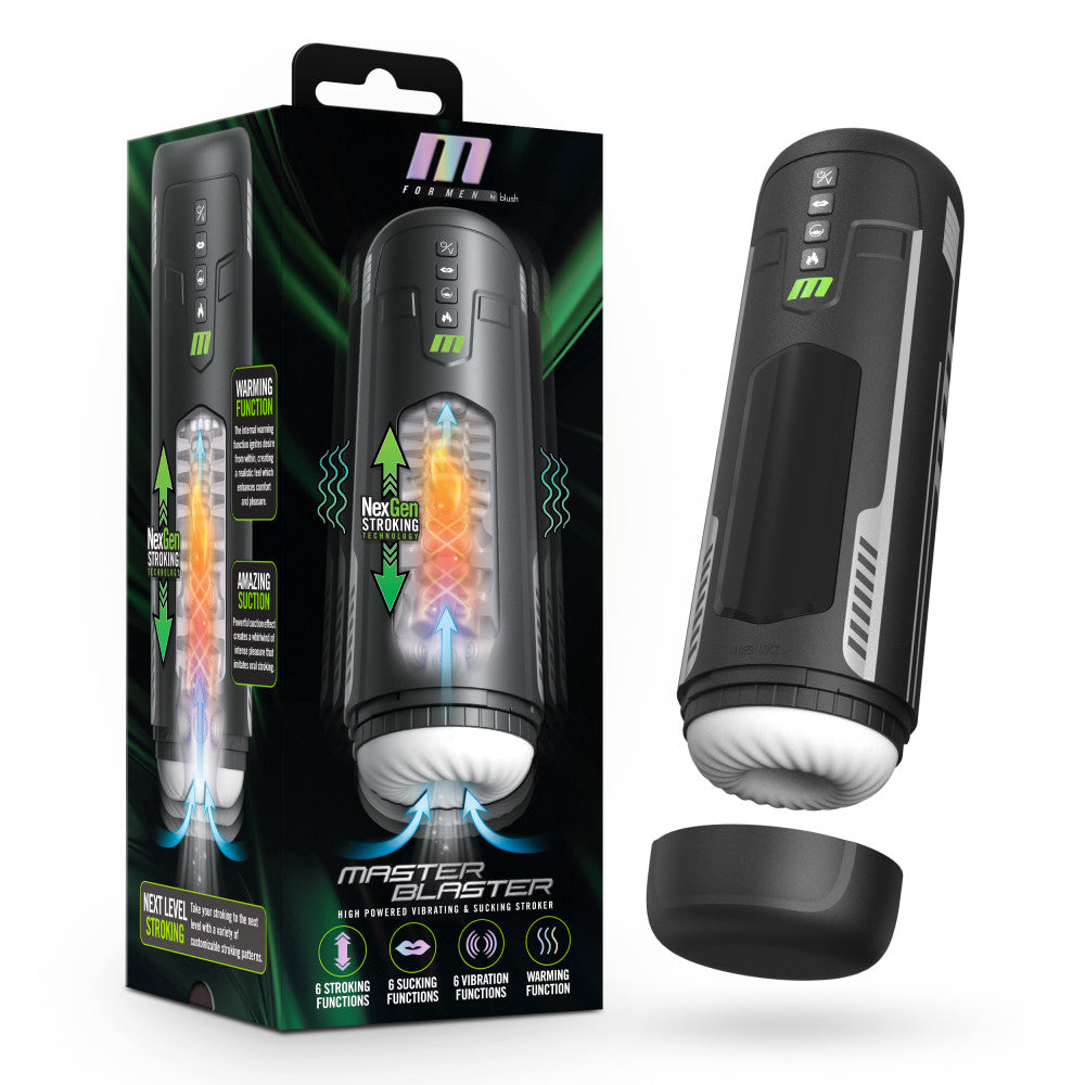 M For Men - Master Blaster - USB Rechargeable Vibrating & Sucking Auto Stroker - Vibrant Vibes Australia - Quality Sex Toys - Great Prices - Sex Toys Australia