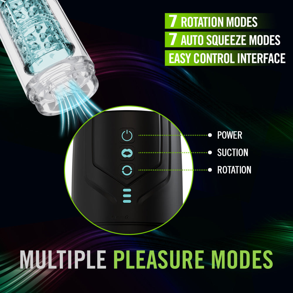 M For Men - Whirlwind Pro -  USB Rechargeable Rotating & Sucking Auto Stroker - Vibrant Vibes Australia - Quality Sex Toys - Great Prices - Sex Toys Australia