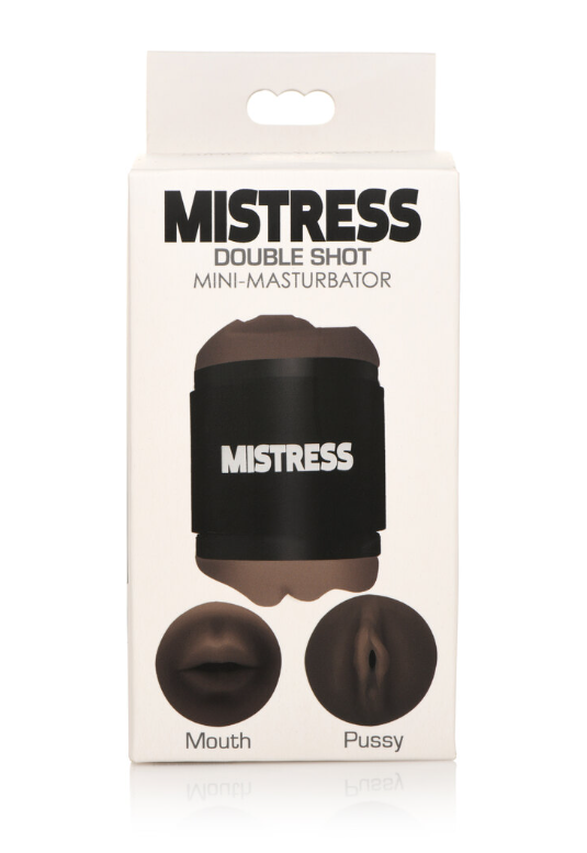 MISTRESS DOUBLE SHOT MINI MASTURBATORS MOUTH & PUSSY (DARK TONE) - Vibrant Vibes Australia - Quality Sex Toys - Great Prices - Sex Toys Australia