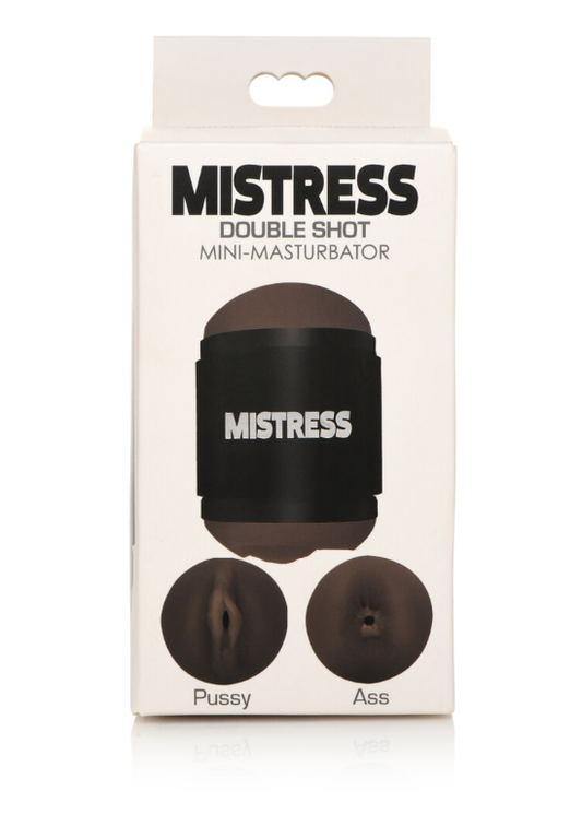 MISTRESS DOUBLE SHOT MINI MASTURBATORS PUSSY & ASS (DARK TONE) - Vibrant Vibes Australia - Quality Sex Toys - Great Prices - Sex Toys Australia