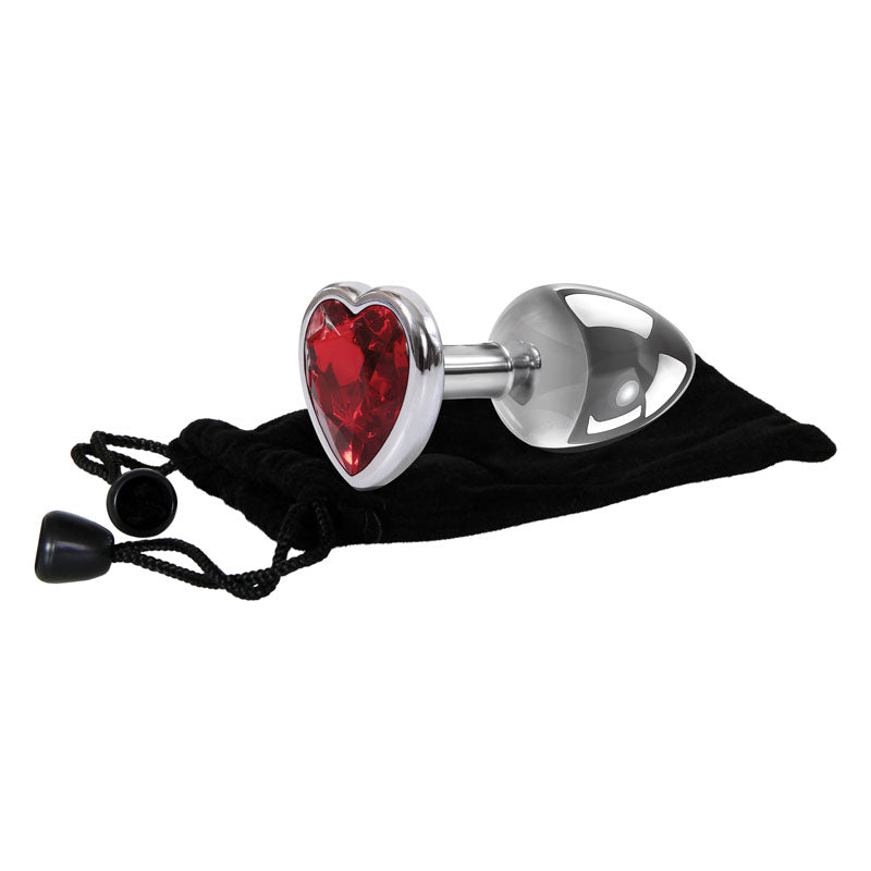 Adam & Eve Red Heart Gen Anal Plug - Small