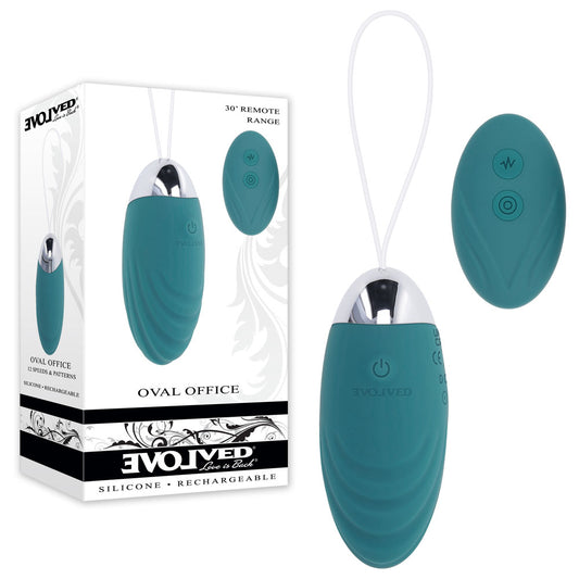 Evolved OVAL OFFICE -  8.5 cm USB Rechargeable Wireless Egg with Remote Control - Vibrant Vibes Australia - Quality Sex Toys - Great Prices - Sex Toys Australia