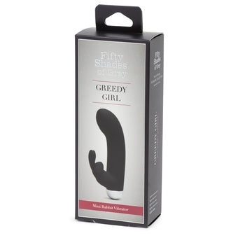 Fifty Shades of Grey Greedy Girl Rechargeable Mini Rabbit Vibe Black - Vibrant Vibes Australia - Quality Sex Toys - Great Prices - Sex Toys Australia