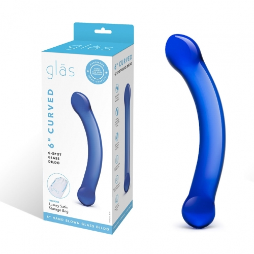 6" Curved G-Spot Glass Dildo