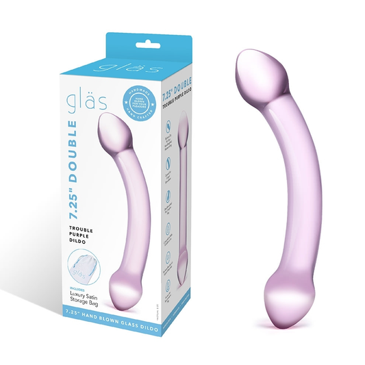 Double Trouble Purple Glass Dildo