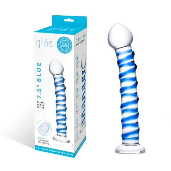 Blue Spiral Glass Dildo - Vibrant Vibes Australia - Quality Sex Toys - Great Prices - Sex Toys Australia