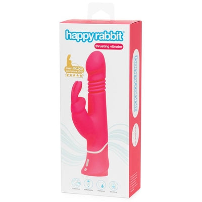 Happy Rabbit Thrusting Realistic Rechargeable Rabbit Vibrator Pink - Vibrant Vibes Australia - Quality Sex Toys - Great Prices - Sex Toys Australia