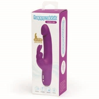 Happy Rabbit Slimline Realistic Rechargeable Rabbit Vibrator Purple - Vibrant Vibes Australia - Quality Sex Toys - Great Prices - Sex Toys Australia