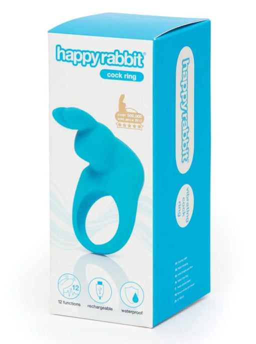 Happy Rabbit Rechargeable Cock Ring Blue - Vibrant Vibes Australia - Quality Sex Toys - Great Prices - Sex Toys Australia