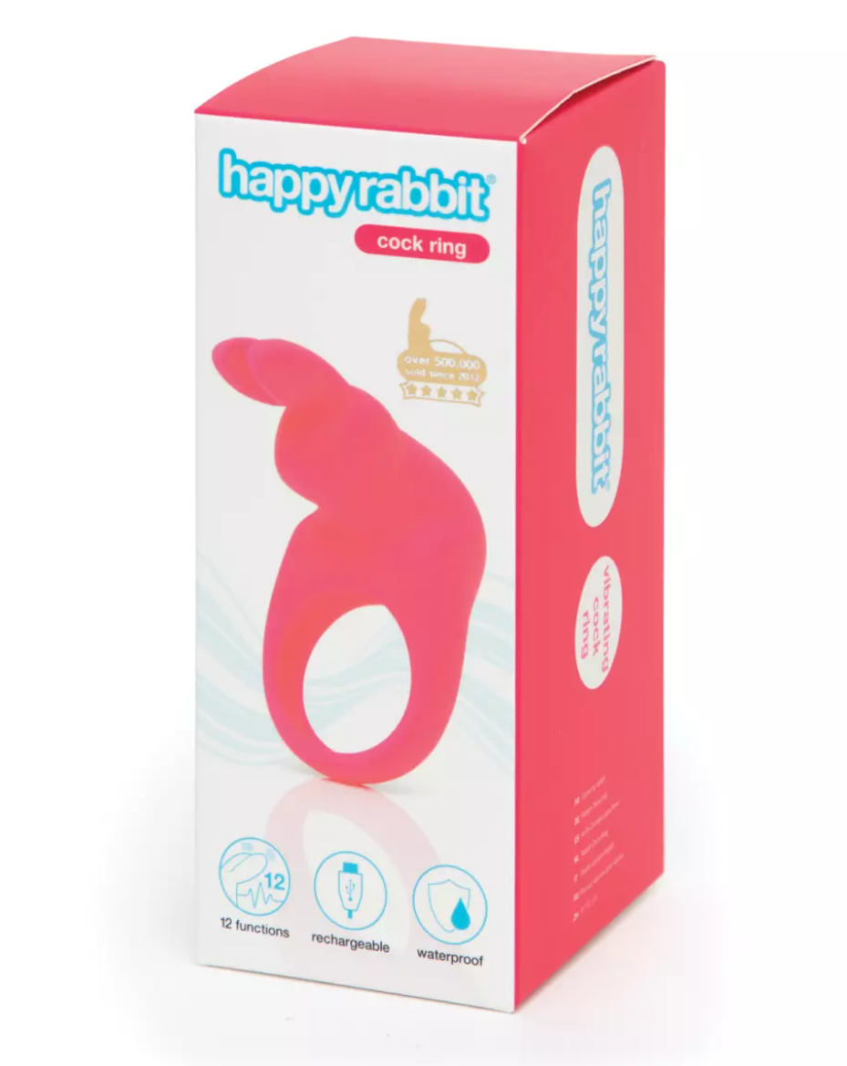 Happy Rabbit Rechargeable Cock Ring Pink - Vibrant Vibes Australia - Quality Sex Toys - Great Prices - Sex Toys Australia