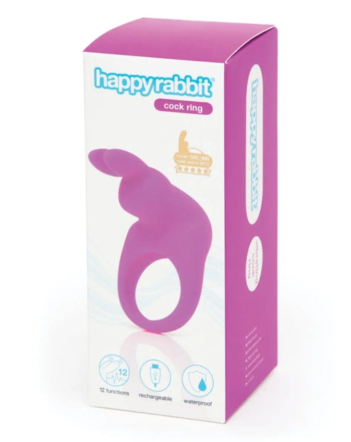 Happy Rabbit Rechargeable Cock Ring Purple - Vibrant Vibes Australia - Quality Sex Toys - Great Prices - Sex Toys Australia