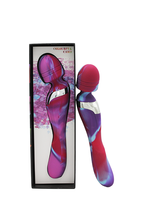 Colourful Camo Beja 2in1 Vibrator Pink - Vibrant Vibes Australia - Quality Sex Toys - Great Prices - Sex Toys Australia