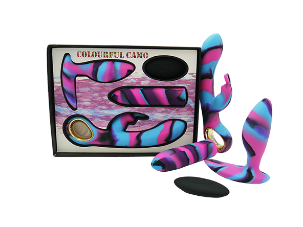 Colourful Camo Lovers Kit Blue - Vibrant Vibes Australia - Quality Sex Toys - Great Prices - Sex Toys Australia