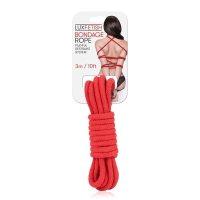 Lux Fetish Bondage Rope 3M Red - Vibrant Vibes Australia - Quality Sex Toys - Great Prices - Sex Toys Australia