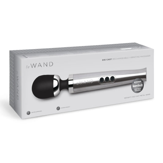 LE WAND DIECAST RECHARGEABLE MASSAGER SILVER - Vibrant Vibes Australia - Quality Sex Toys - Great Prices - Sex Toys Australia