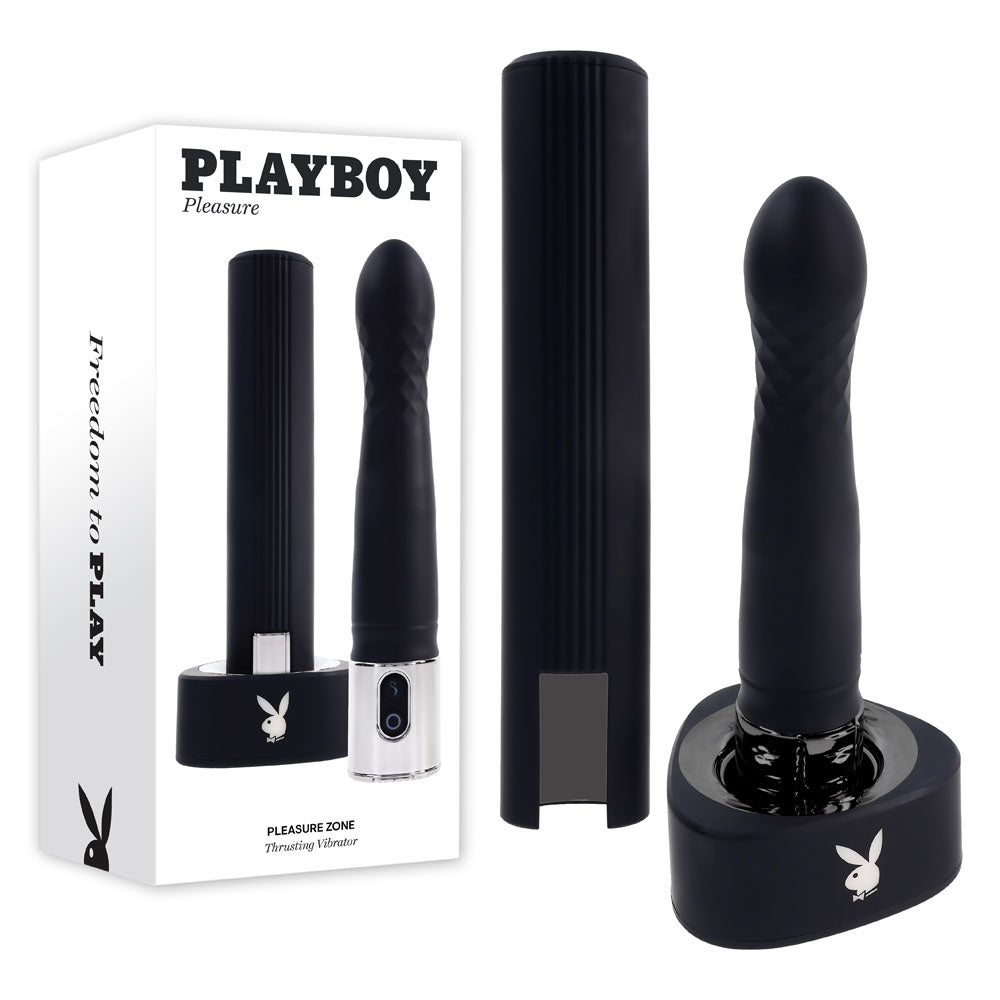 Playboy Pleasure PLEASURE ZONE -  21.4 cm Rechargeable Vibrator with USB Charging Dock - Vibrant Vibes Australia - Quality Sex Toys - Great Prices - Sex Toys Australia