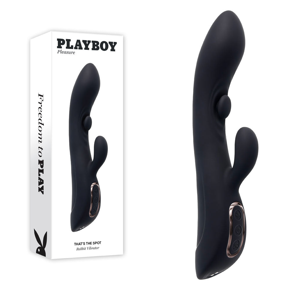 Playboy Pleasure THATS THE SPOT -  23.3 cm USB Rechargeable Rabbit Vibrator with G-Spot Tapper - Vibrant Vibes Australia - Quality Sex Toys - Great Prices - Sex Toys Australia