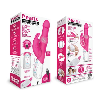 Rabbit Essentials Rechargeable Pleasure Pearls Rabbit - Hot Pink - Vibrant Vibes Australia - Quality Sex Toys - Great Prices - Sex Toys Australia