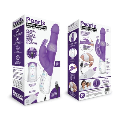 Rabbit Essentials Rechargeable Pleasure Pearls Rabbit - Purple - Vibrant Vibes Australia - Quality Sex Toys - Great Prices - Sex Toys Australia