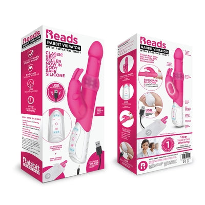 Rabbit Essentials Rechargeable Pleasure Beads Rabbit - Hot Pink - Vibrant Vibes Australia - Quality Sex Toys - Great Prices - Sex Toys Australia