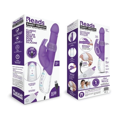 Rabbit Essentials Rechargeable Pleasure Beads Rabbit - Hot Purple - Vibrant Vibes Australia - Quality Sex Toys - Great Prices - Sex Toys Australia