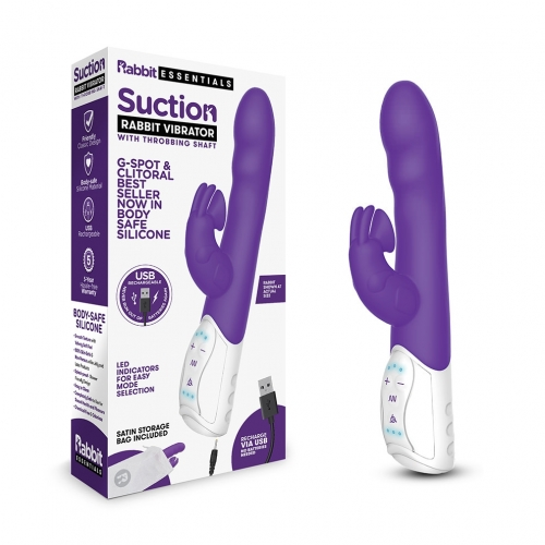 Rabbit Essential Rechargeable Clitoral Suction Rabbit - Purple - Vibrant Vibes Australia - Quality Sex Toys - Great Prices - Sex Toys Australia