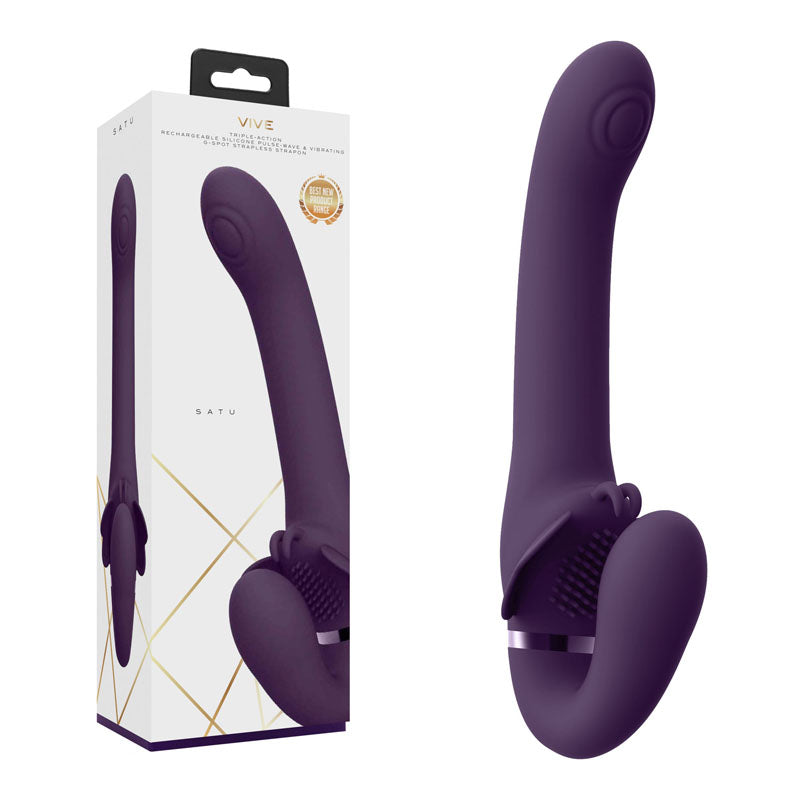 Vive SATU -  23 cm USB Rechargeable Strapless Strap-On - Vibrant Vibes Australia - Quality Sex Toys - Great Prices - Sex Toys Australia