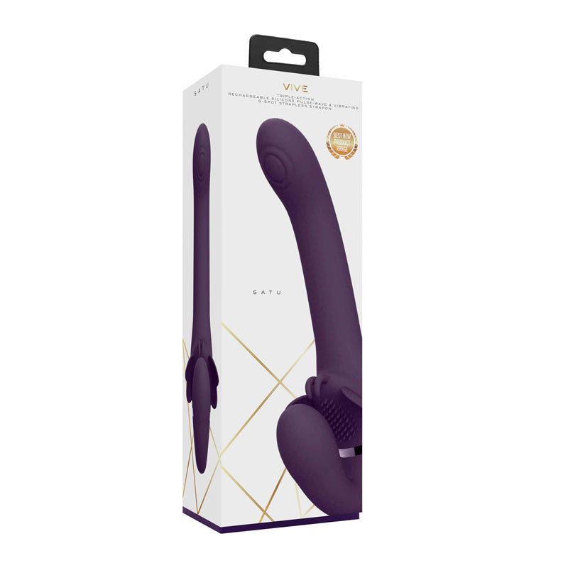 Vive SATU -  23 cm USB Rechargeable Strapless Strap-On - Vibrant Vibes Australia - Quality Sex Toys - Great Prices - Sex Toys Australia