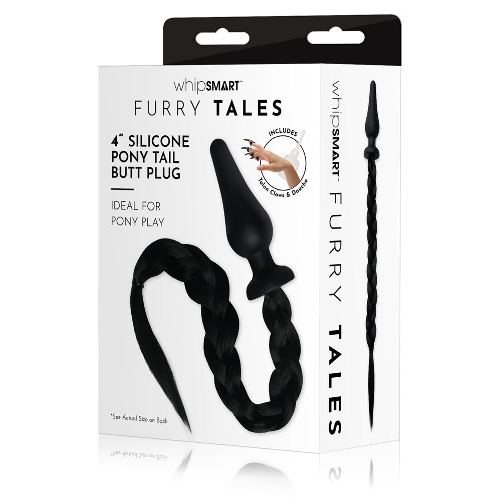 WhipSmart Furry Tales 4 Inch Silicone Pony Tail Butt Plug - Vibrant Vibes Australia - Quality Sex Toys - Great Prices - Sex Toys Australia