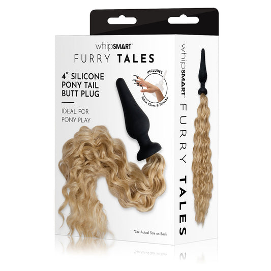 WhipSmart Furry Tales 4 Inch Silicone Pony Tail Butt Plug - Vibrant Vibes Australia - Quality Sex Toys - Great Prices - Sex Toys Australia