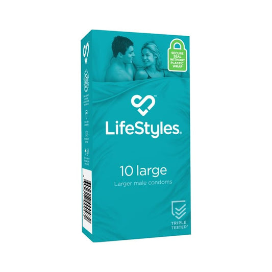 LifeStyles Large Condoms 10 - Vibrant Vibes Australia - Quality Sex Toys - Great Prices - Sex Toys Australia