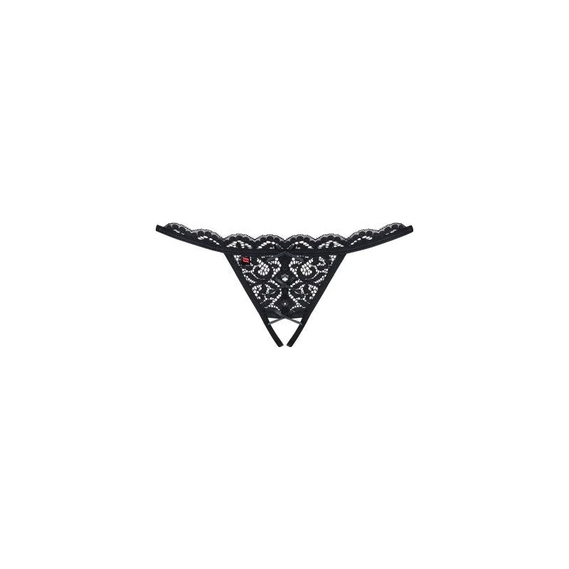 Crotchless Lace Thong 831 Black - Vibrant Vibes Australia - Quality Sex Toys - Great Prices - Sex Toys Australia