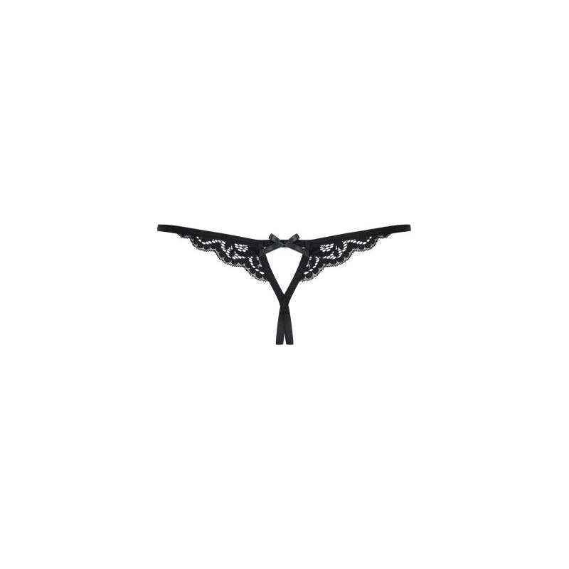 Crotchless Lace Thong 831 Black - Vibrant Vibes Australia - Quality Sex Toys - Great Prices - Sex Toys Australia